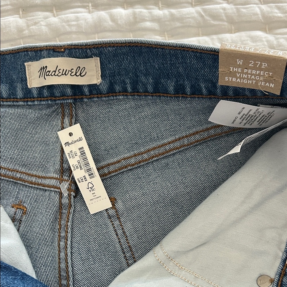 NWT Madewell Perfect Vintage High Rise Straight Jean